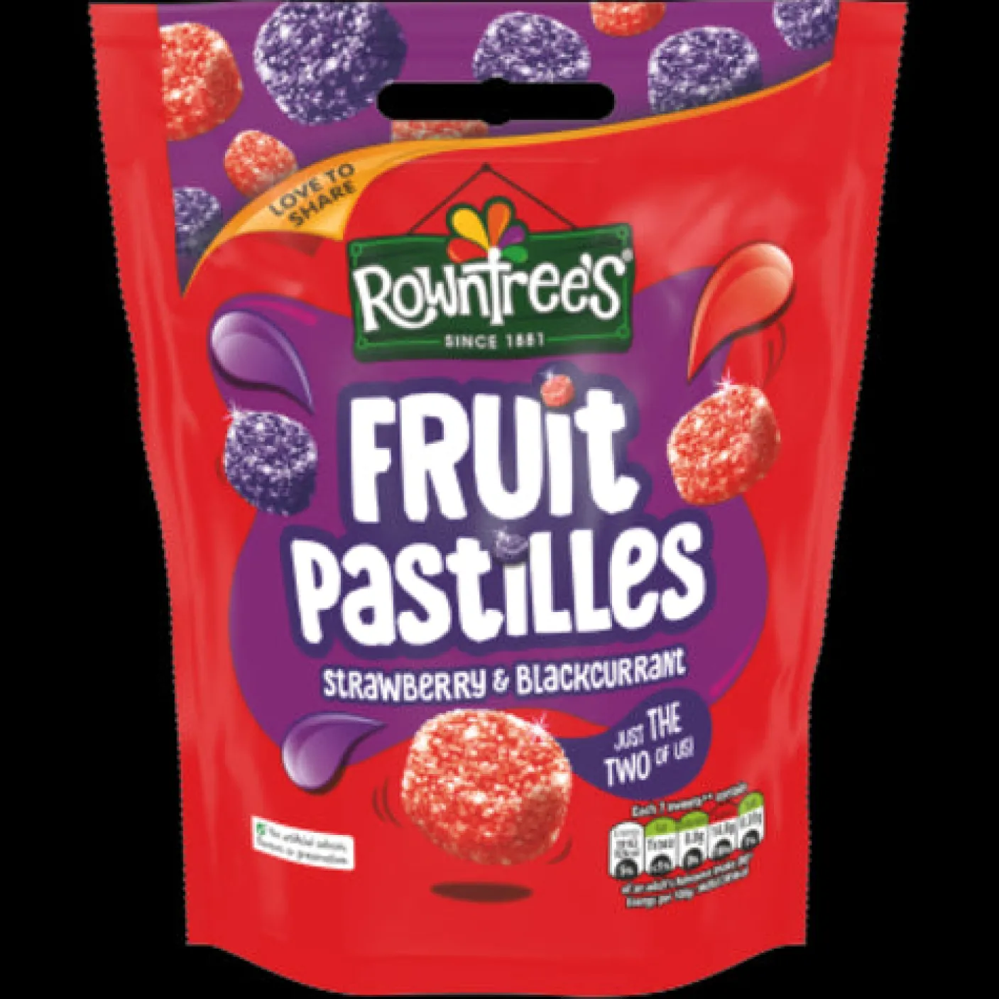 Rowntree's Fruit Pastilles Strawberry & Blackcurrant 143g
