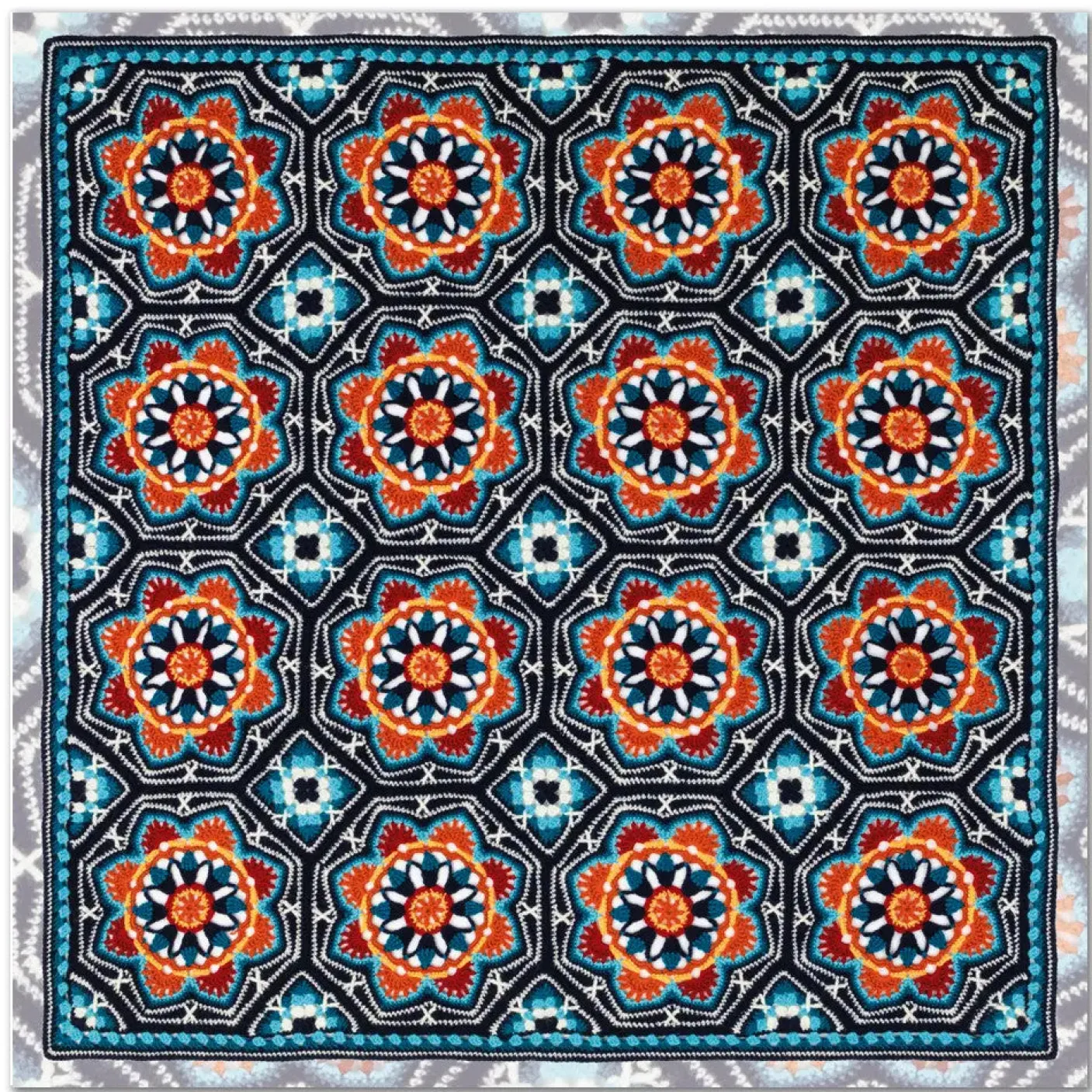 Blue Persian Tiles Greetings Card