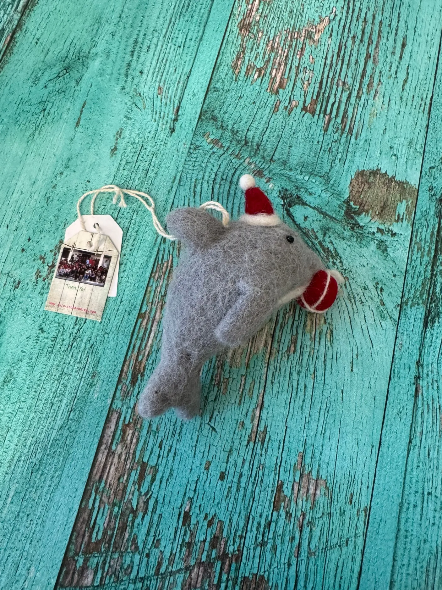 Dolphin with Present Felt Decoration