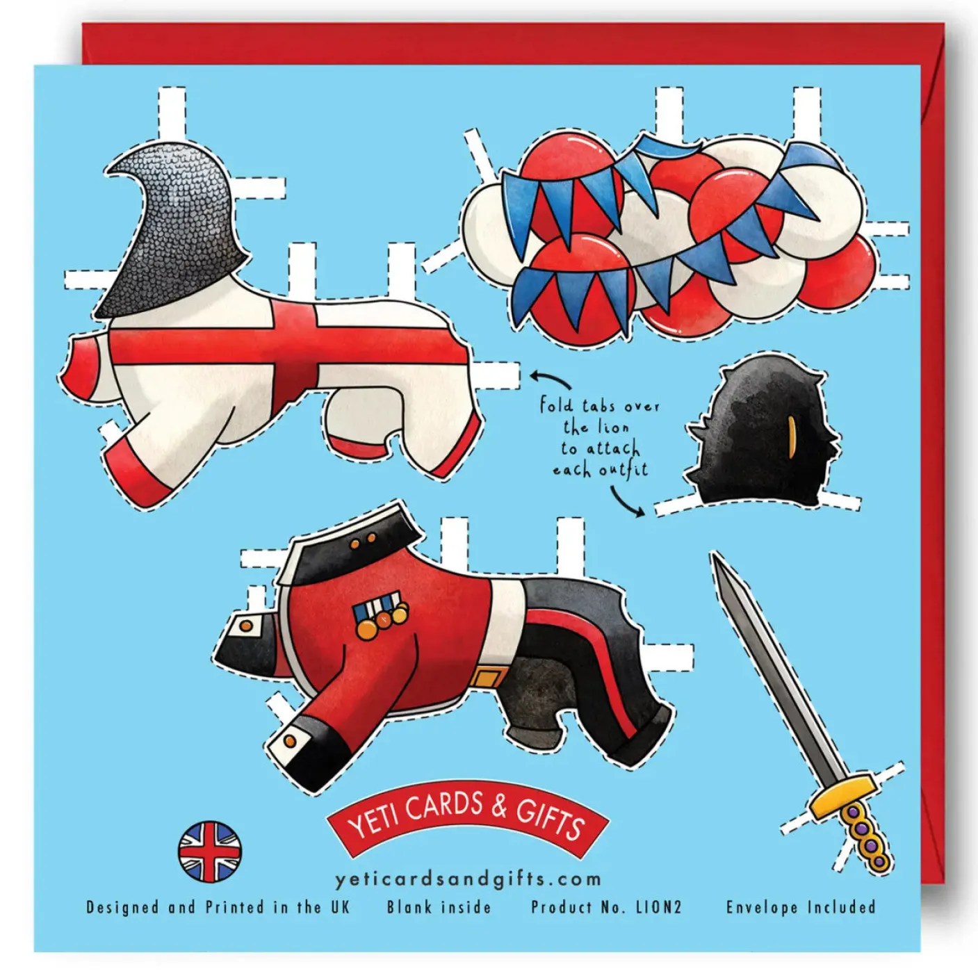 Dress an English Lion Birthday Card