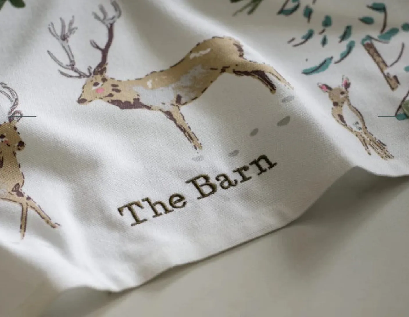 Christmas Stags Scene Tea Towel