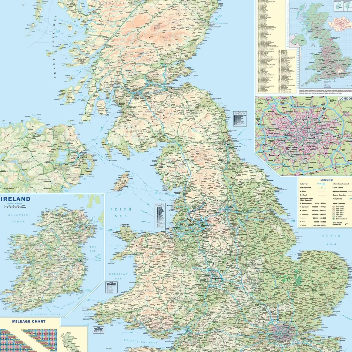 British Isles Road Map 1000 Piece Jigsaw Puzzle
