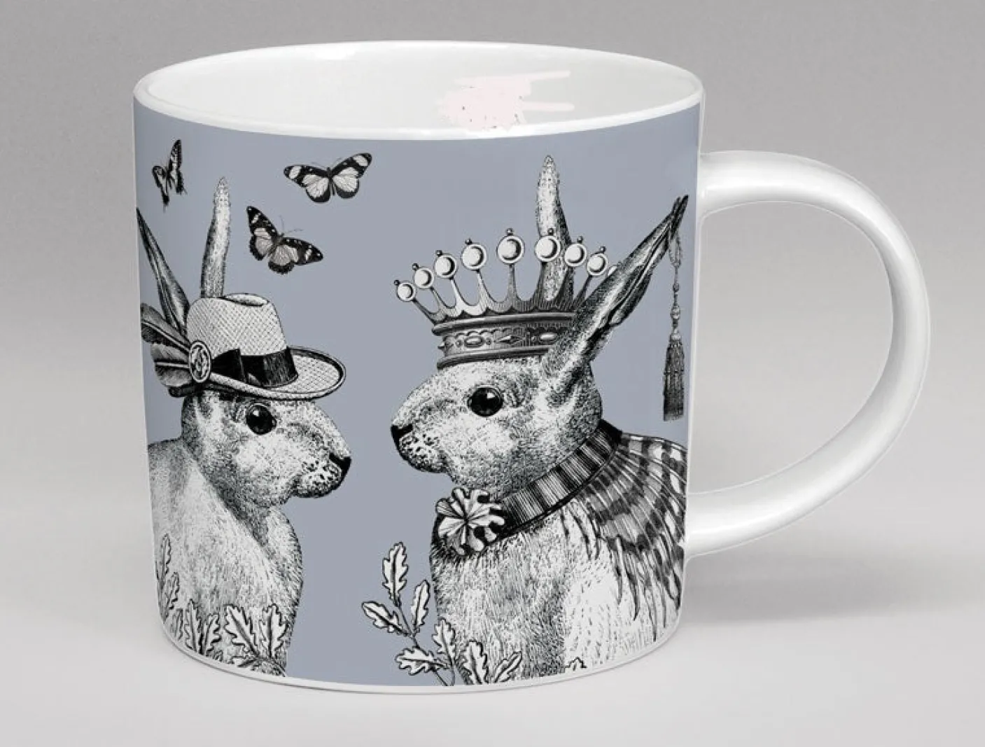 Sunday Best Rabbit Bone China Mug - Grey