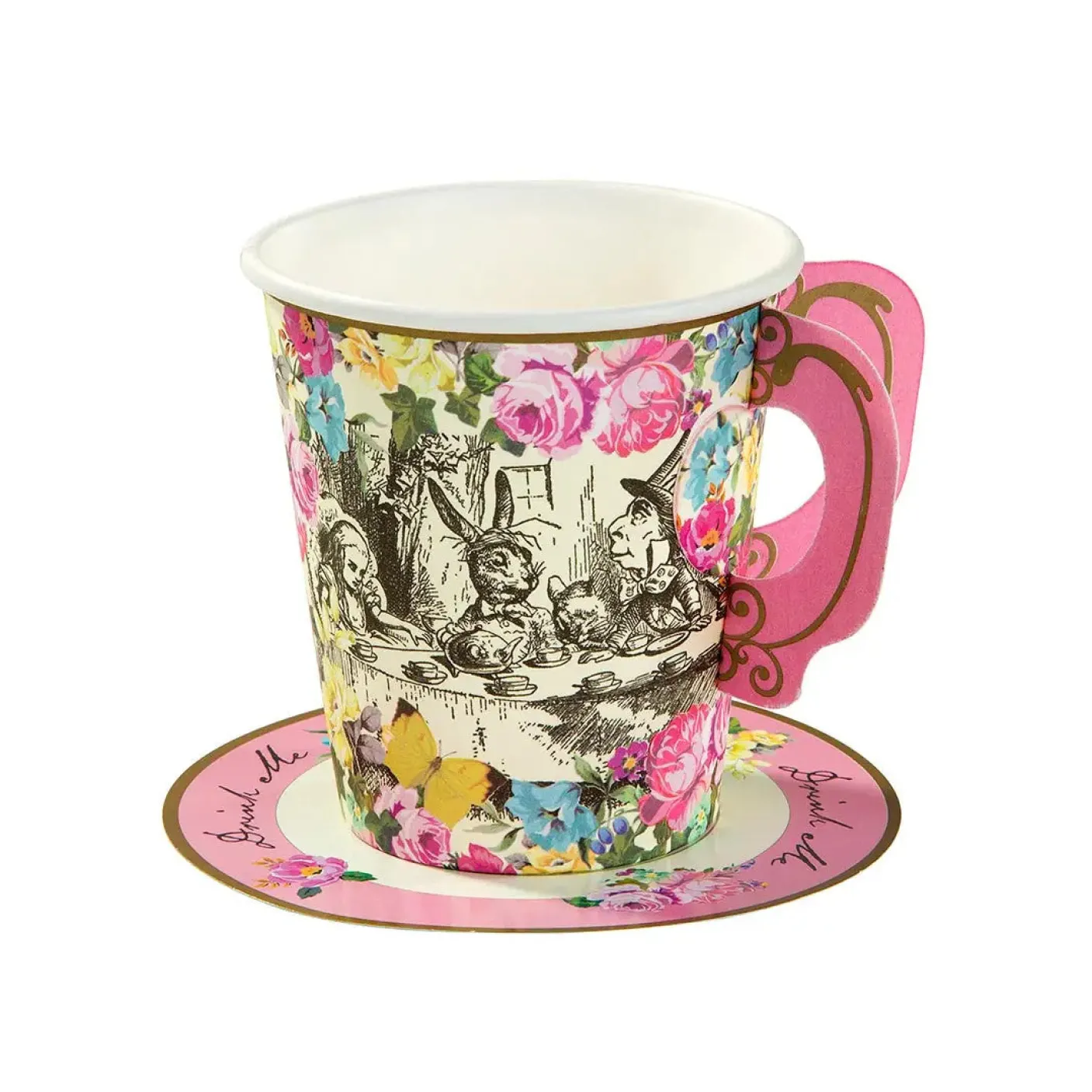 Alice in Wonderland Teacups & Saucer Set - 12 pack