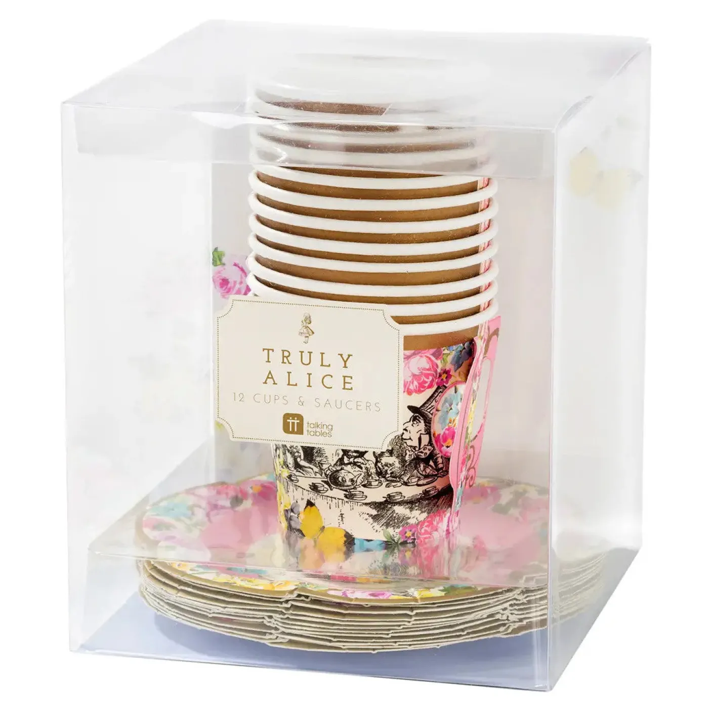 Alice in Wonderland Teacups & Saucer Set - 12 pack