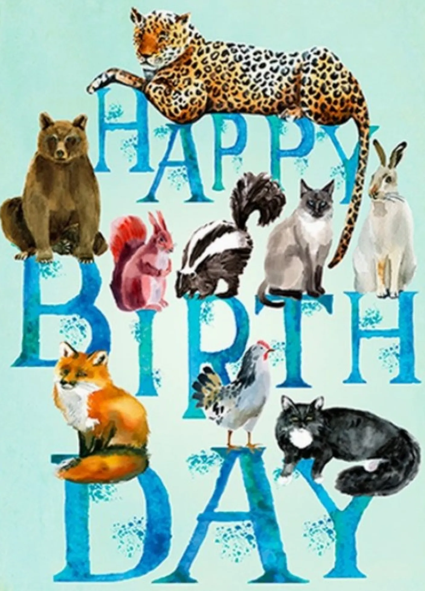 Birthday Animals Greetings Card