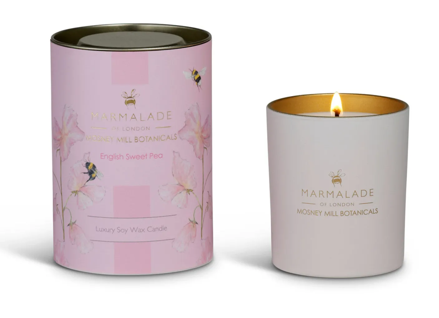 English Sweet Pea Luxury Glass Candle