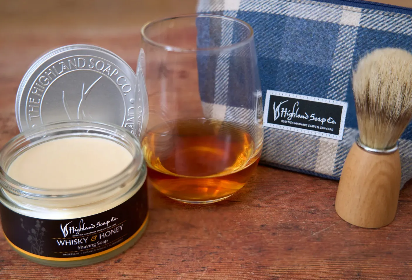 Whisky & Honey Wash Bag & Shaving Kit