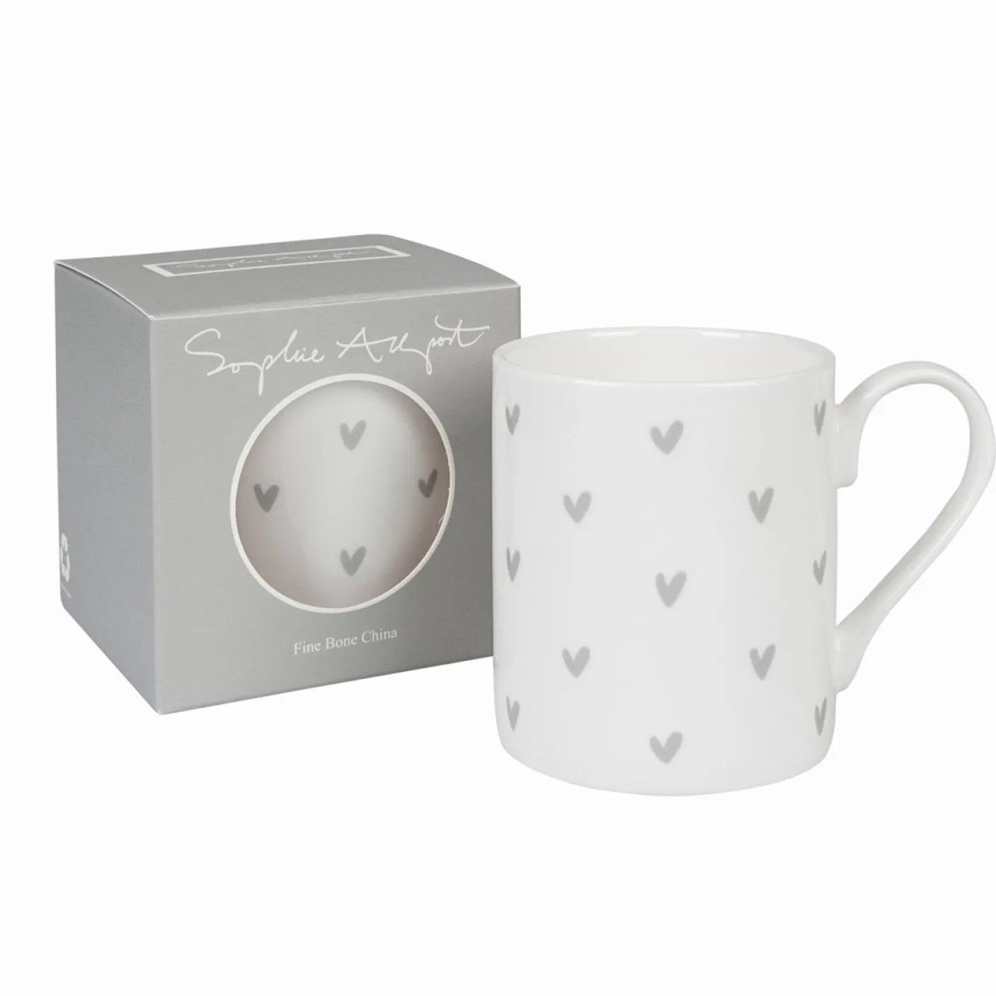 Hearts 'Grey' Mug