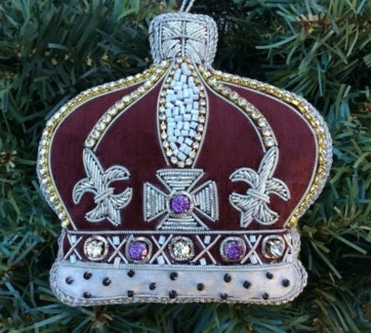 Purple Crystal Crown Decoration by Tinker Tailor London