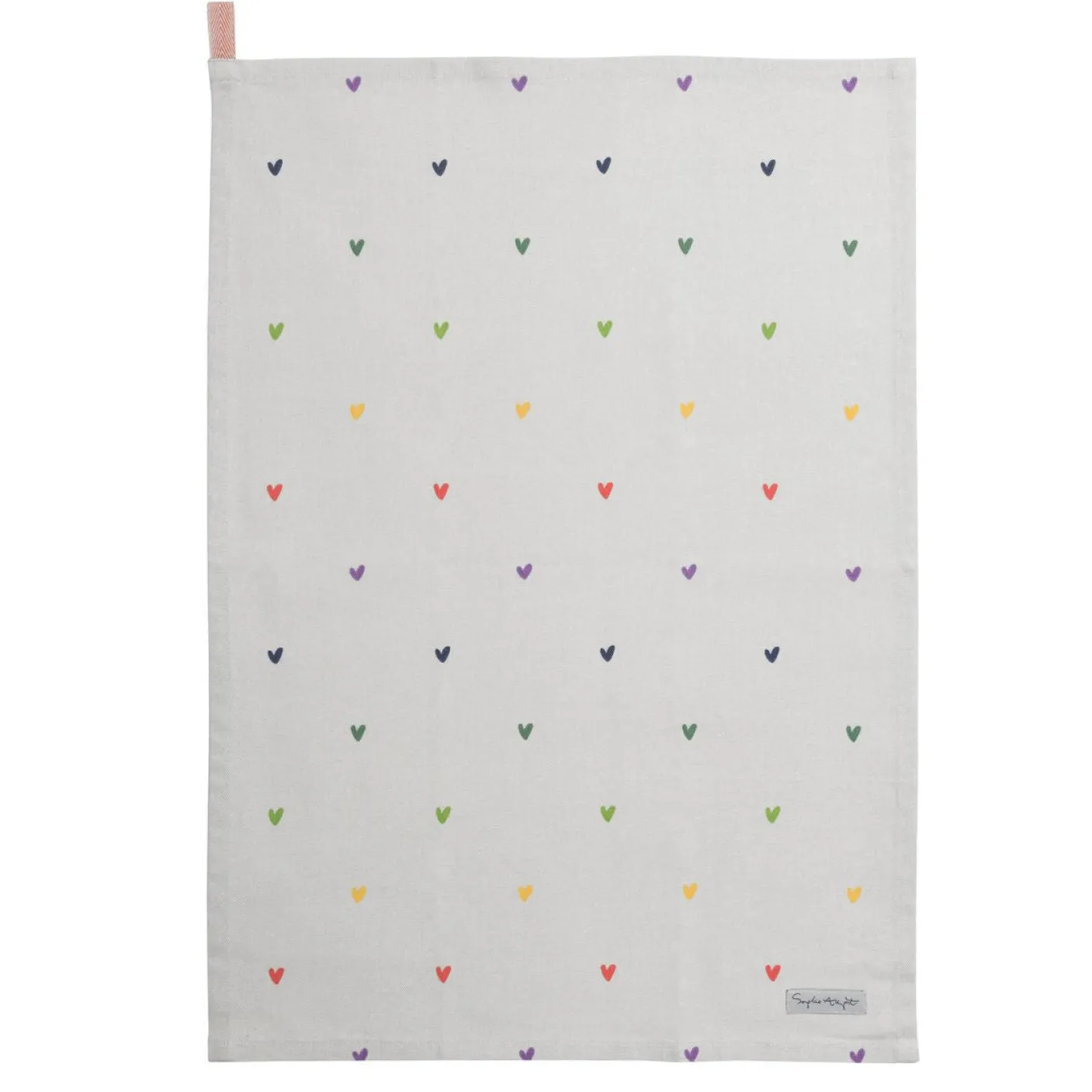 Hearts Multicolored Tea Towel