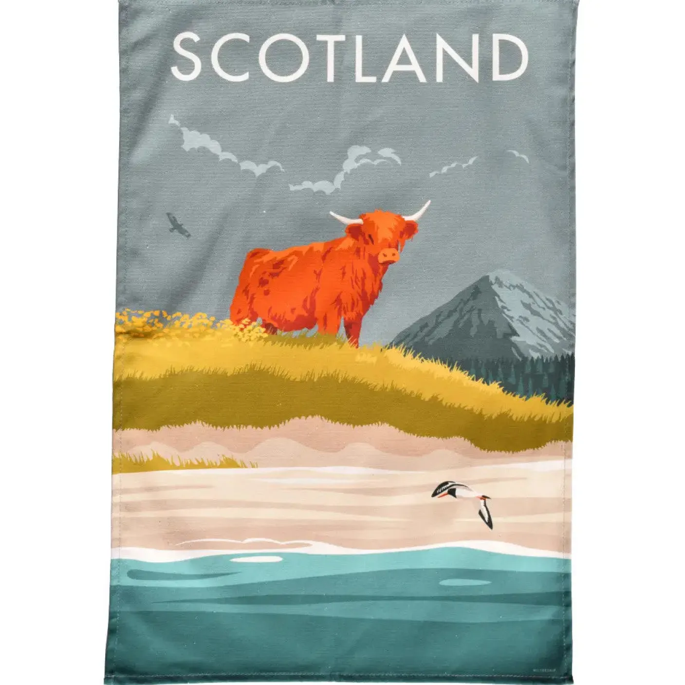 Scottish Highlands - Scotland Highland Cow Tea Towel