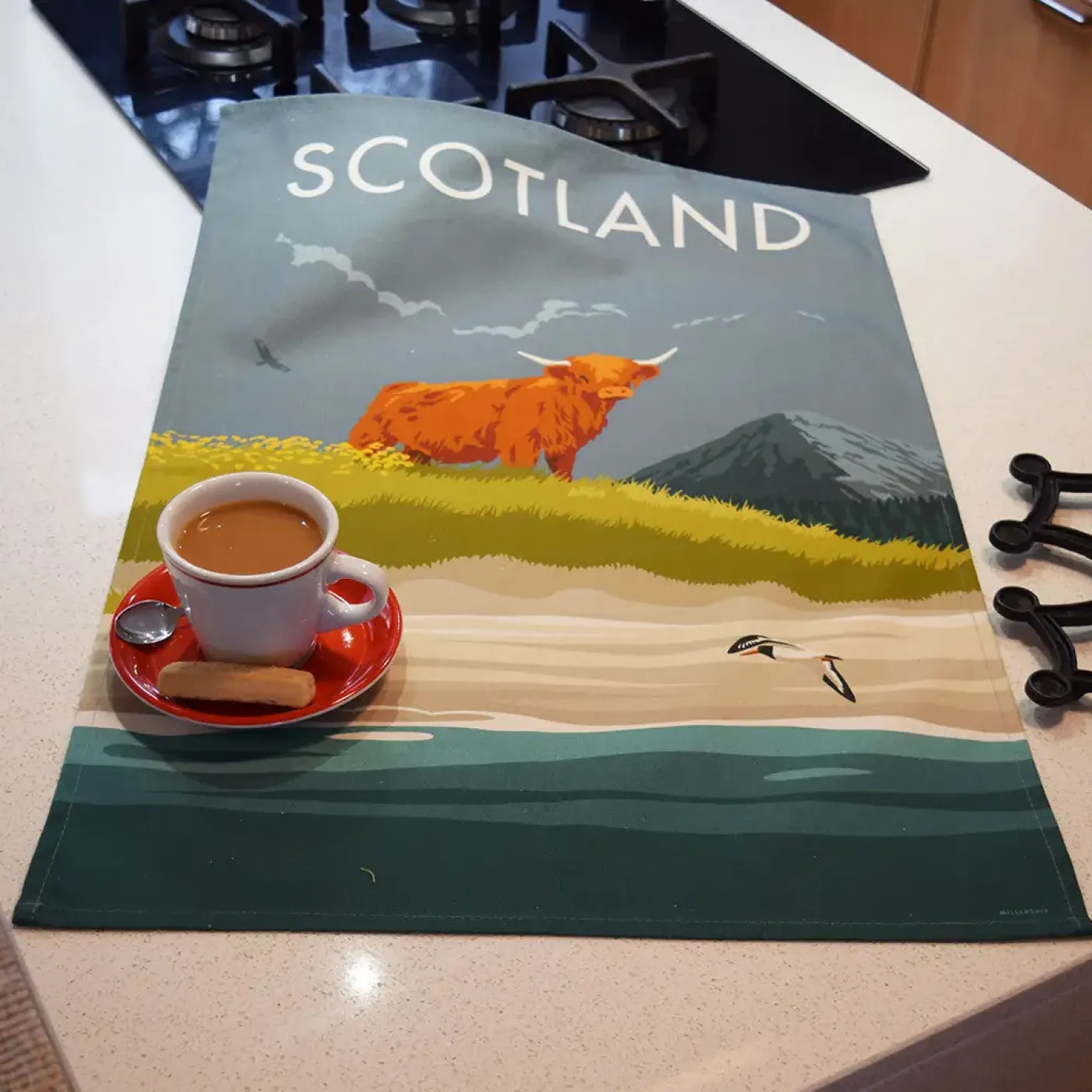 Scottish Highlands - Scotland Highland Cow Tea Towel