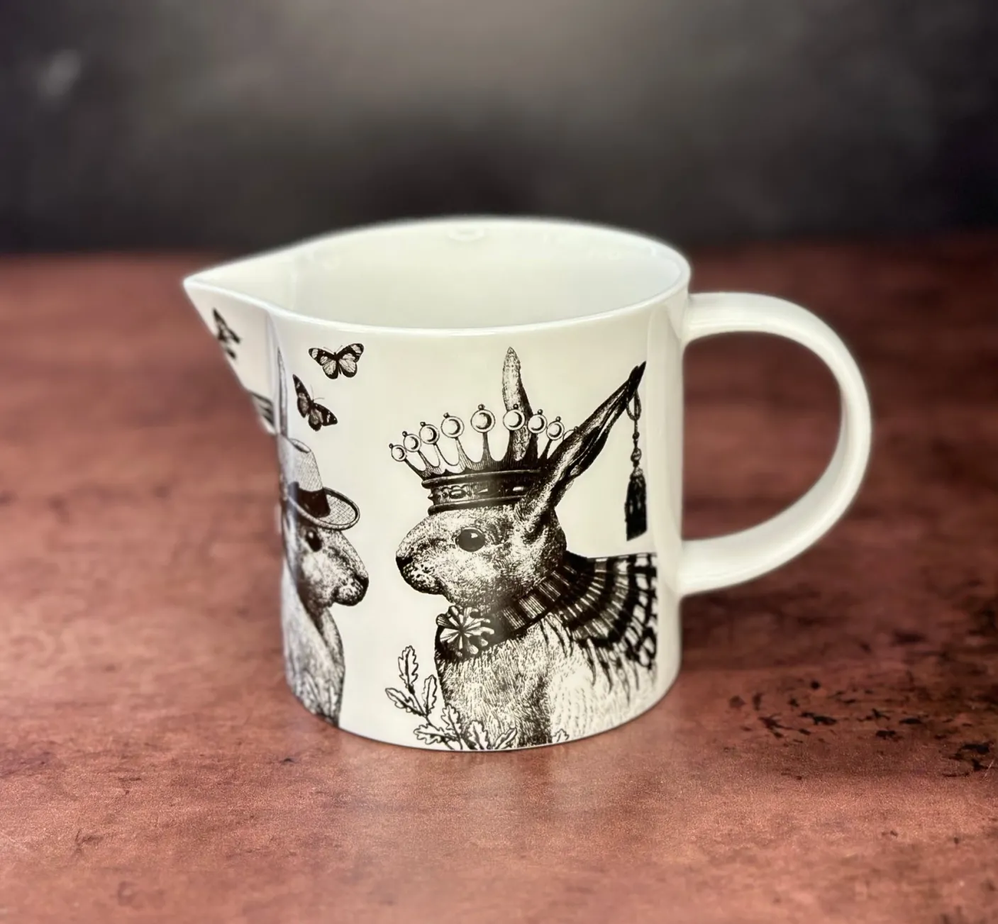 Sunday Best Rabbits Bone China Jug- White