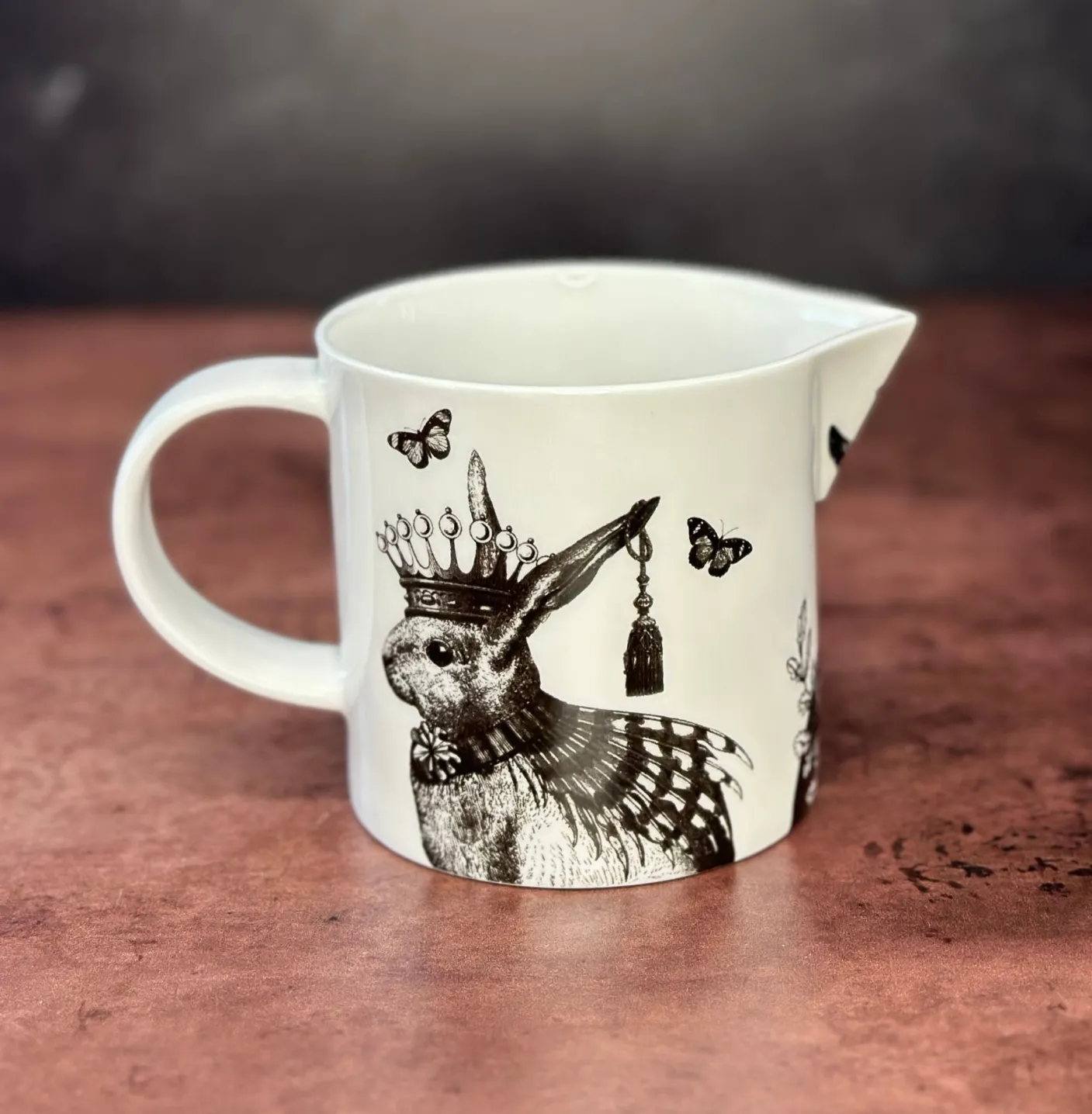 Sunday Best Rabbits Bone China Jug- White