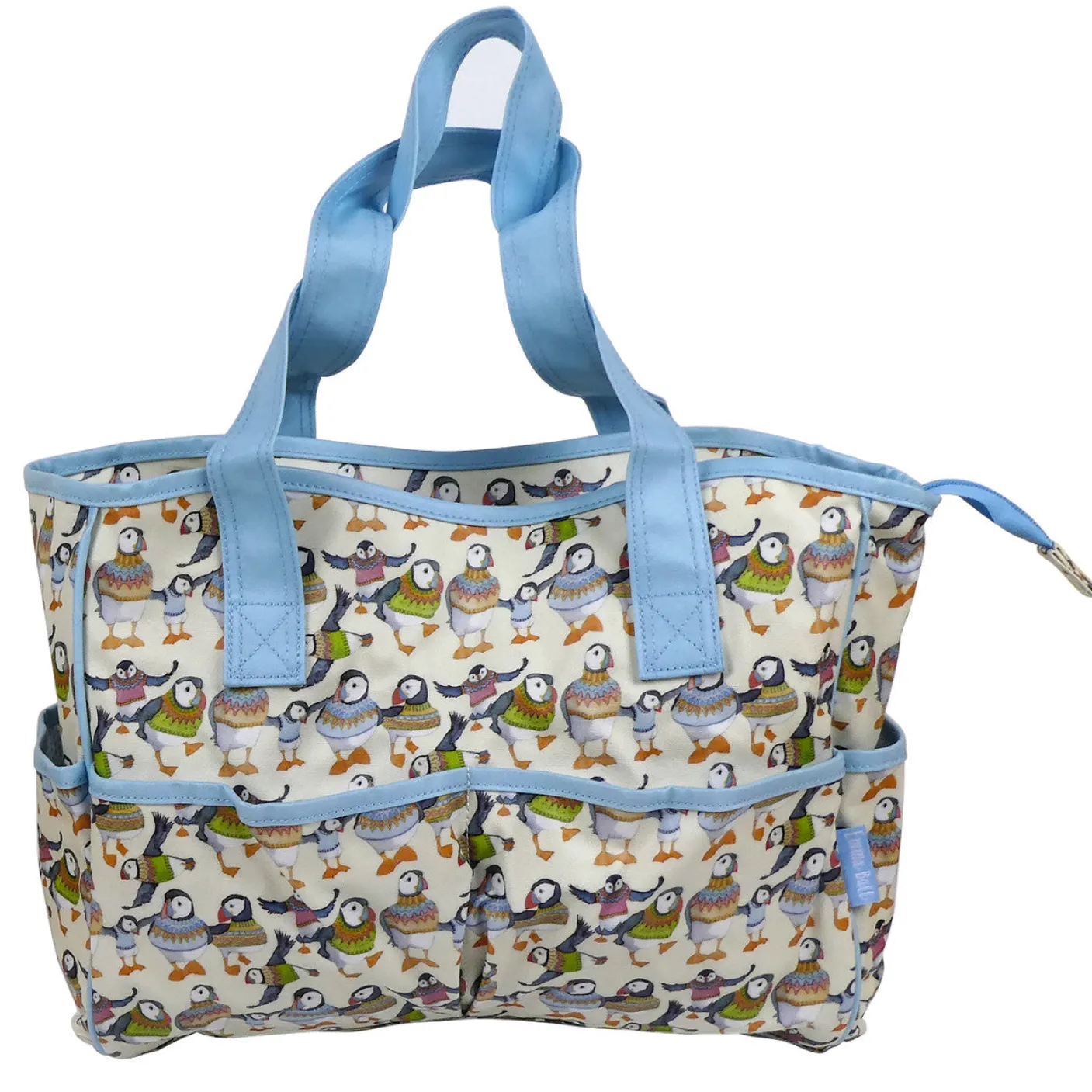 Woolly Puffins Large Oilskin Pocket Bag