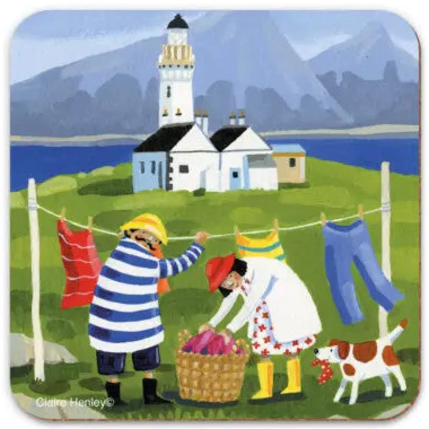 Windy Washing Day Coaster