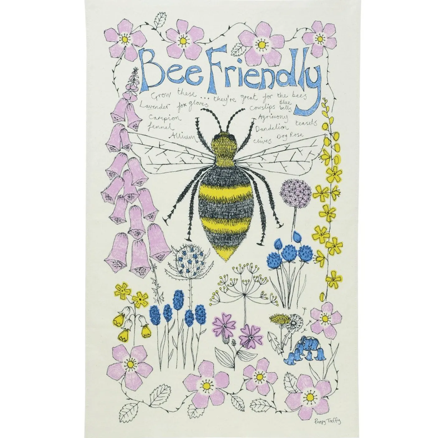 Bee Friendly Tea Towel