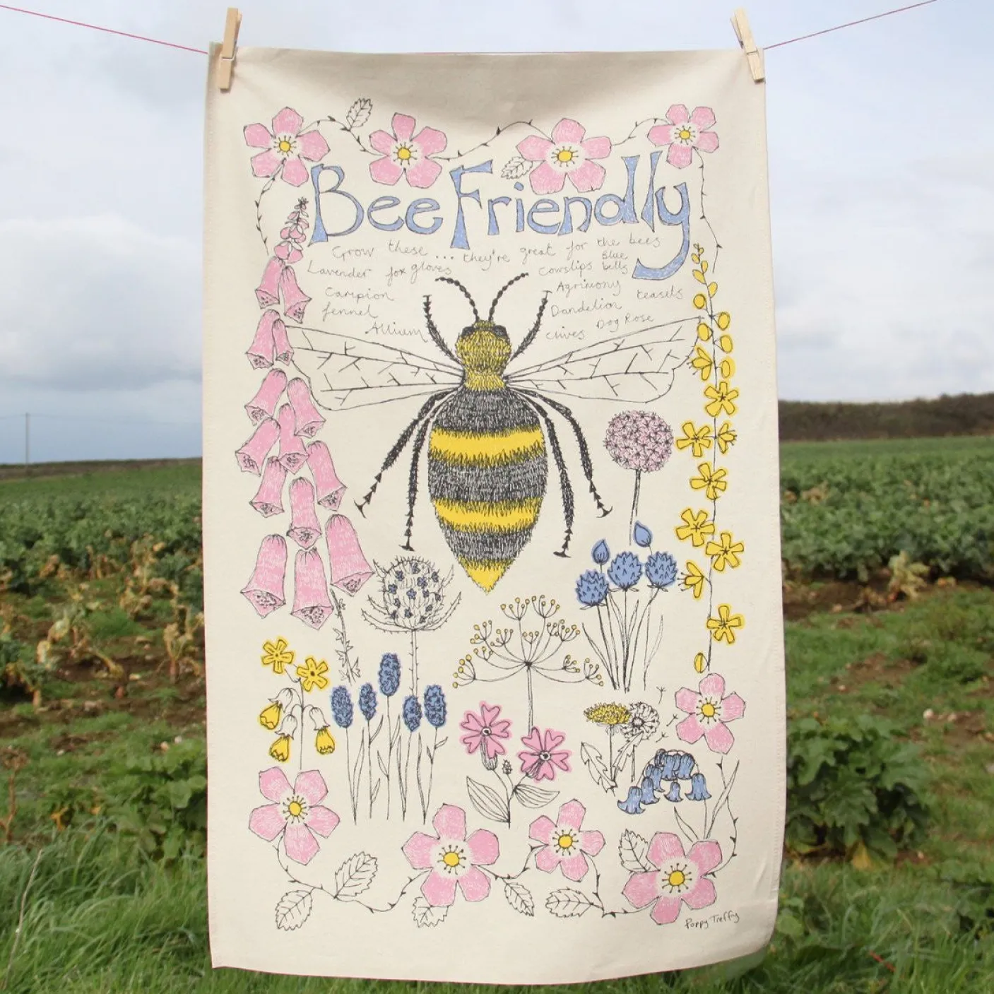 Bee Friendly Tea Towel