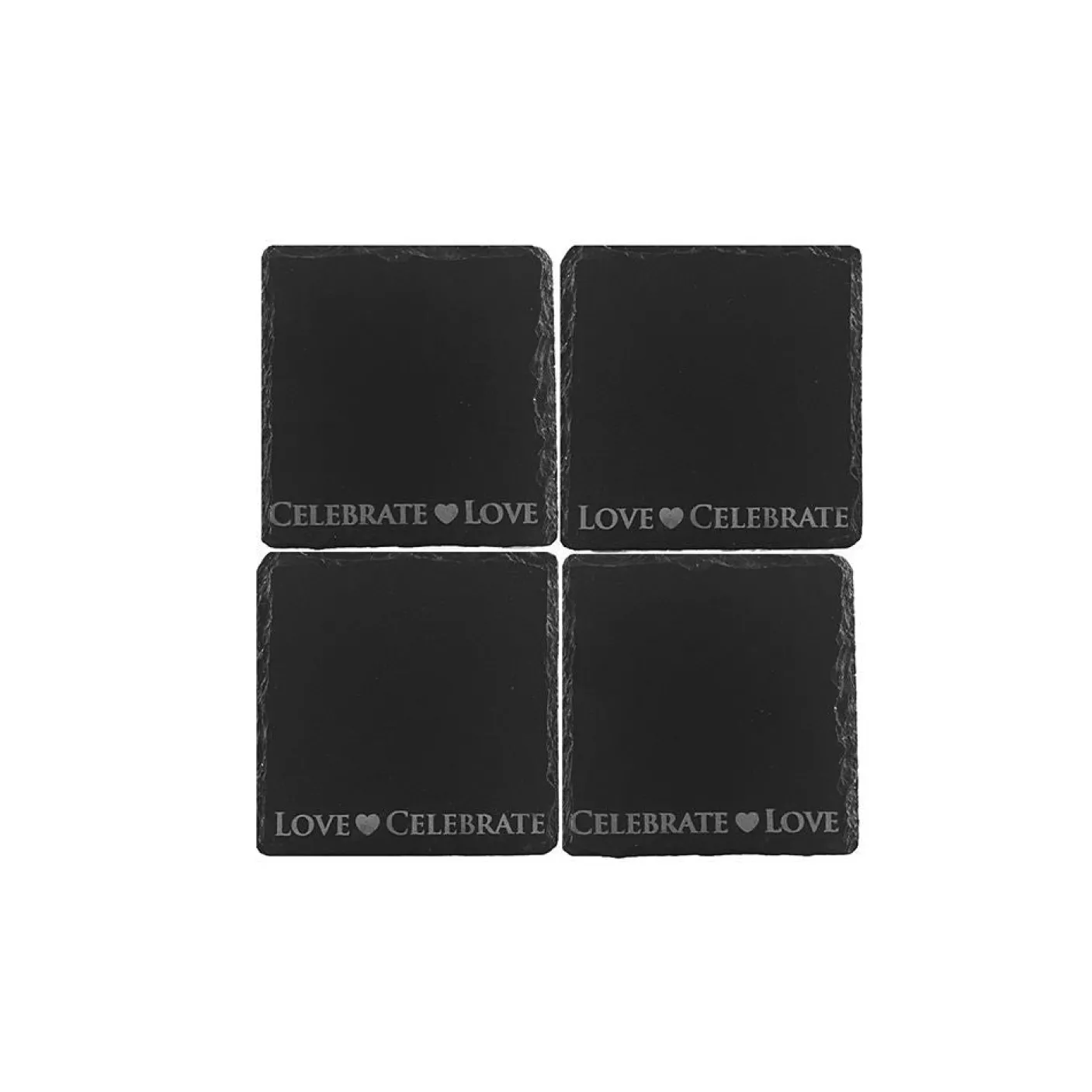 Heart Slate Coasters- Set of 4