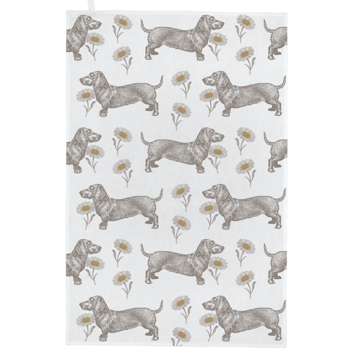 Dog & Daisy Tea Towel