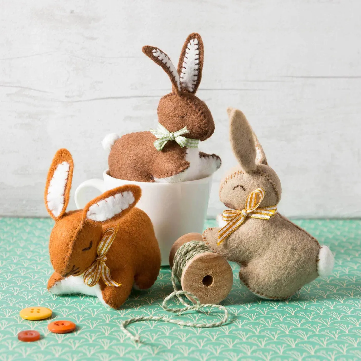 Bunnies Wool Mix Felt Craft Kit