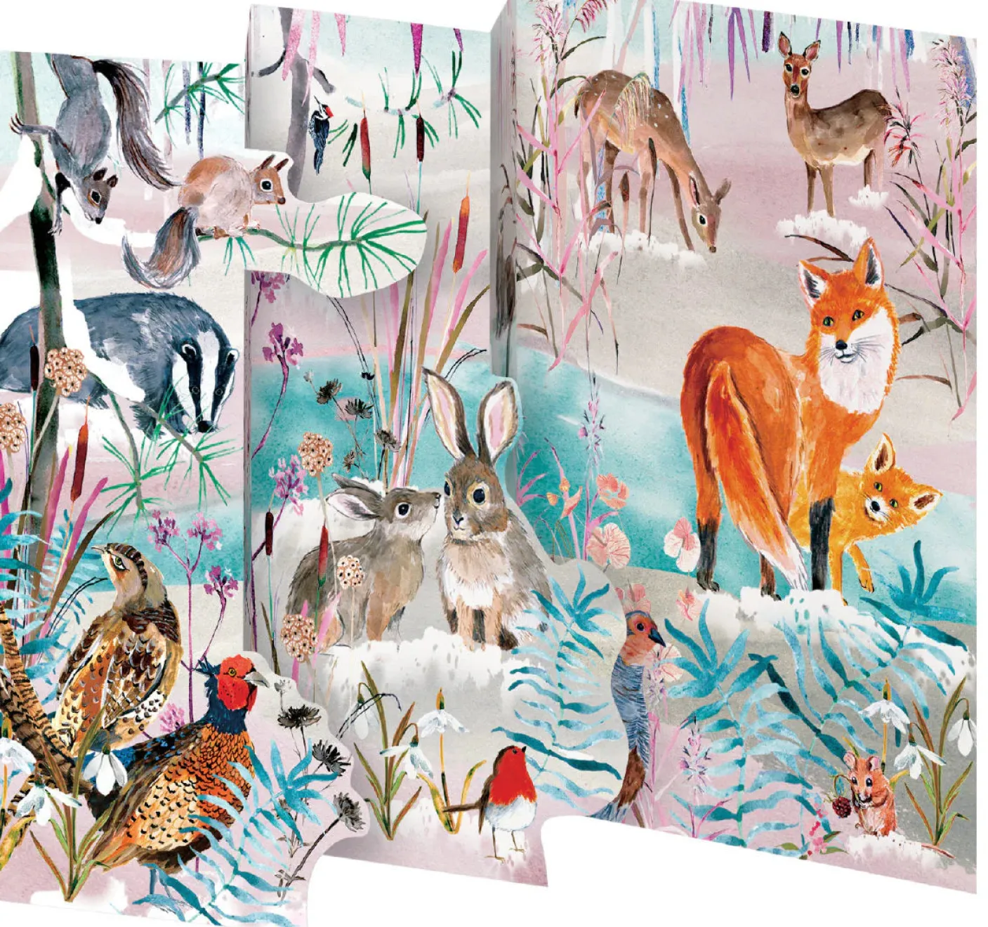 Wild Winter's Song Fox Tri-fold Card Pack