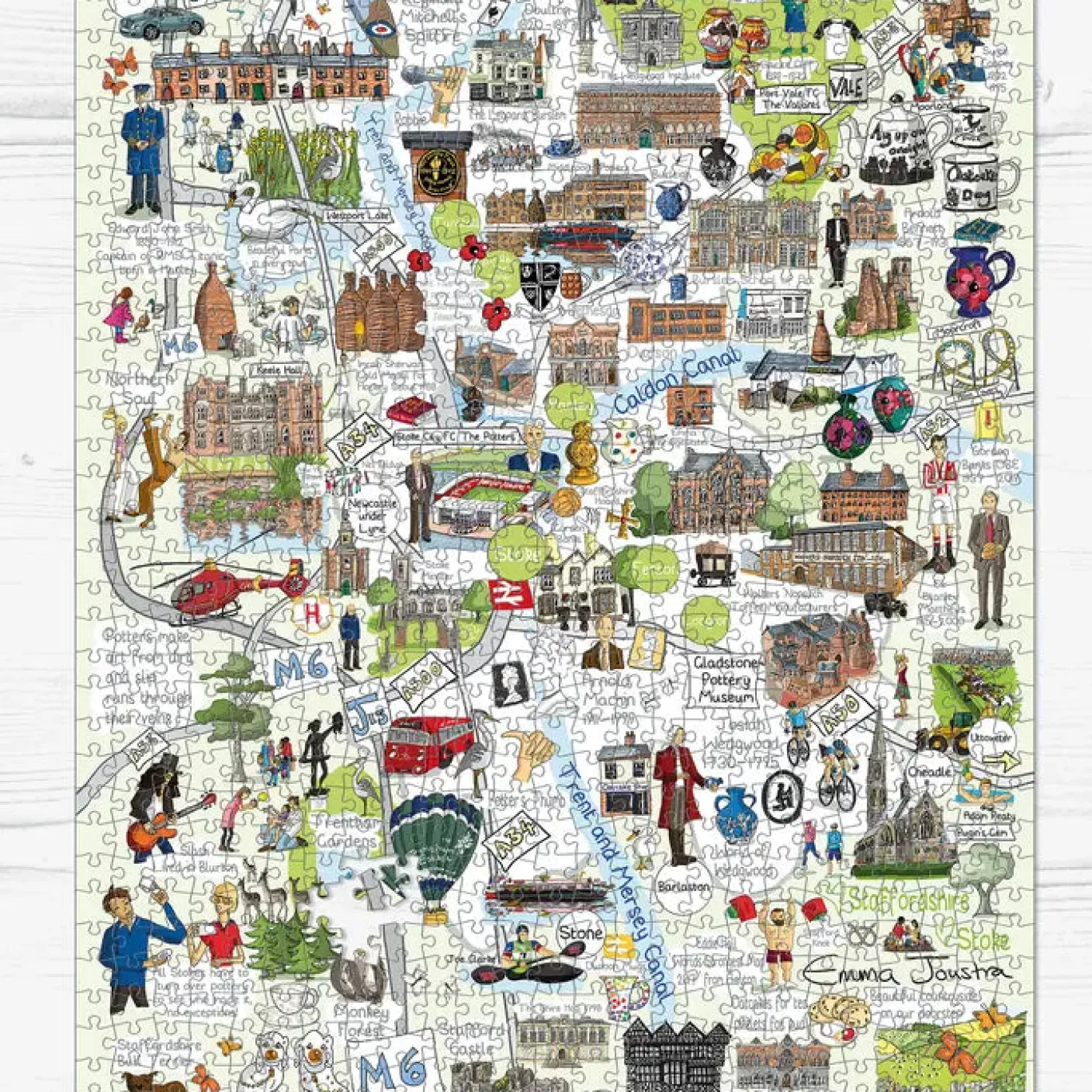 Six Towns of the Potteries 1000 Piece Jigsaw Puzzle