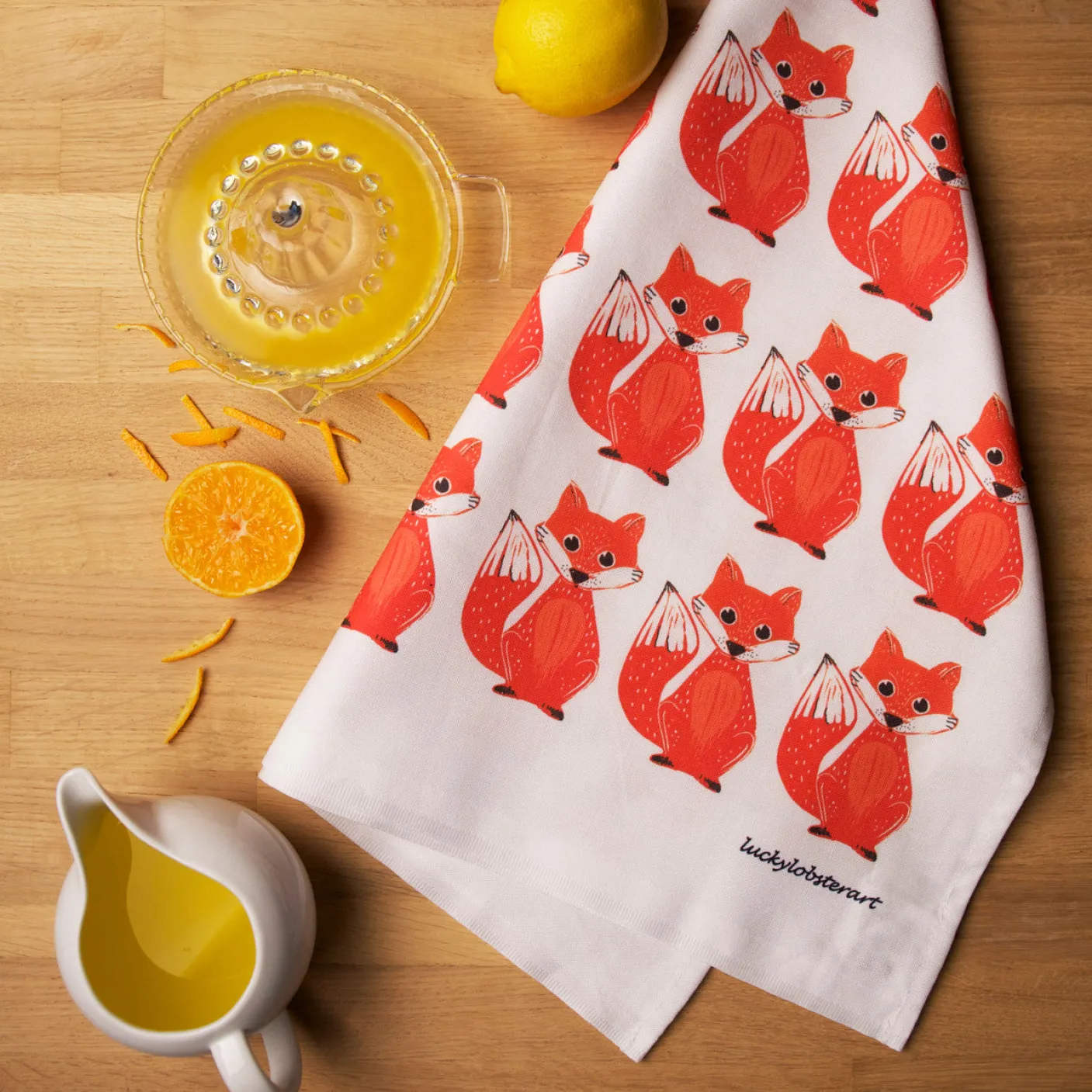 Foxy Tea Towel