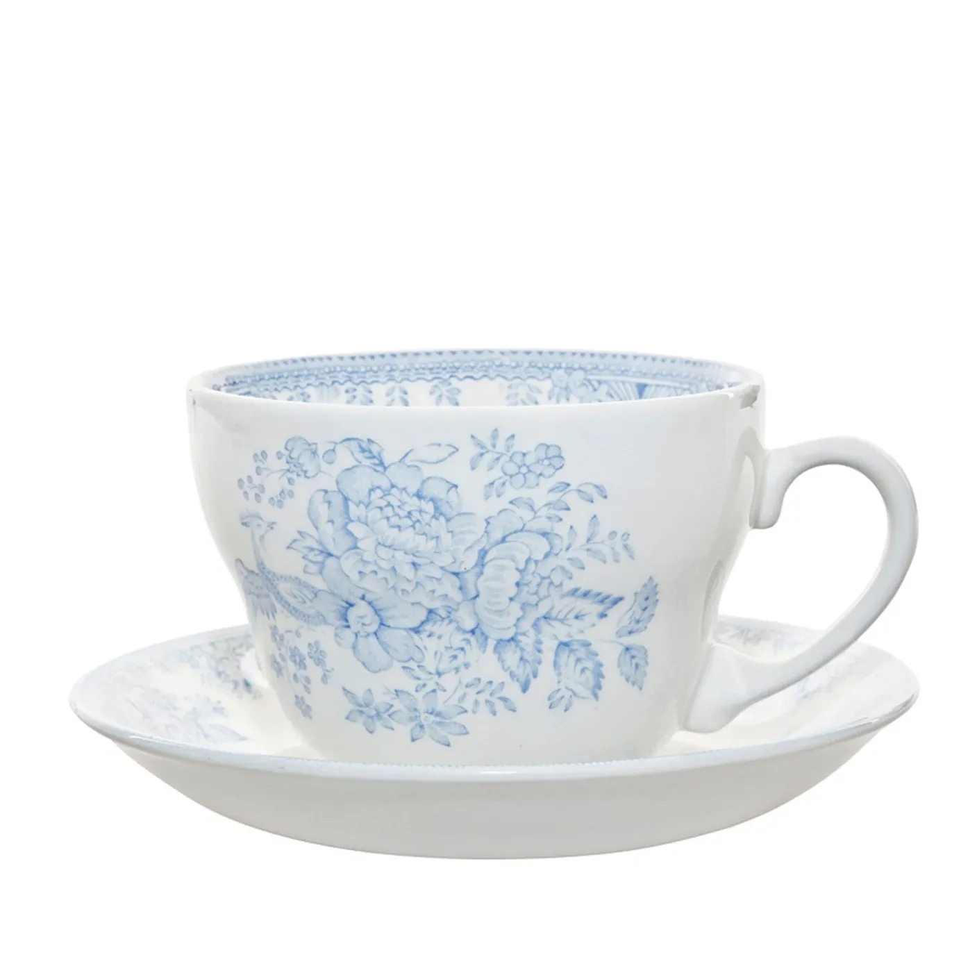 Blue Asiatic Pheasants Breakfast Cup and Saucer