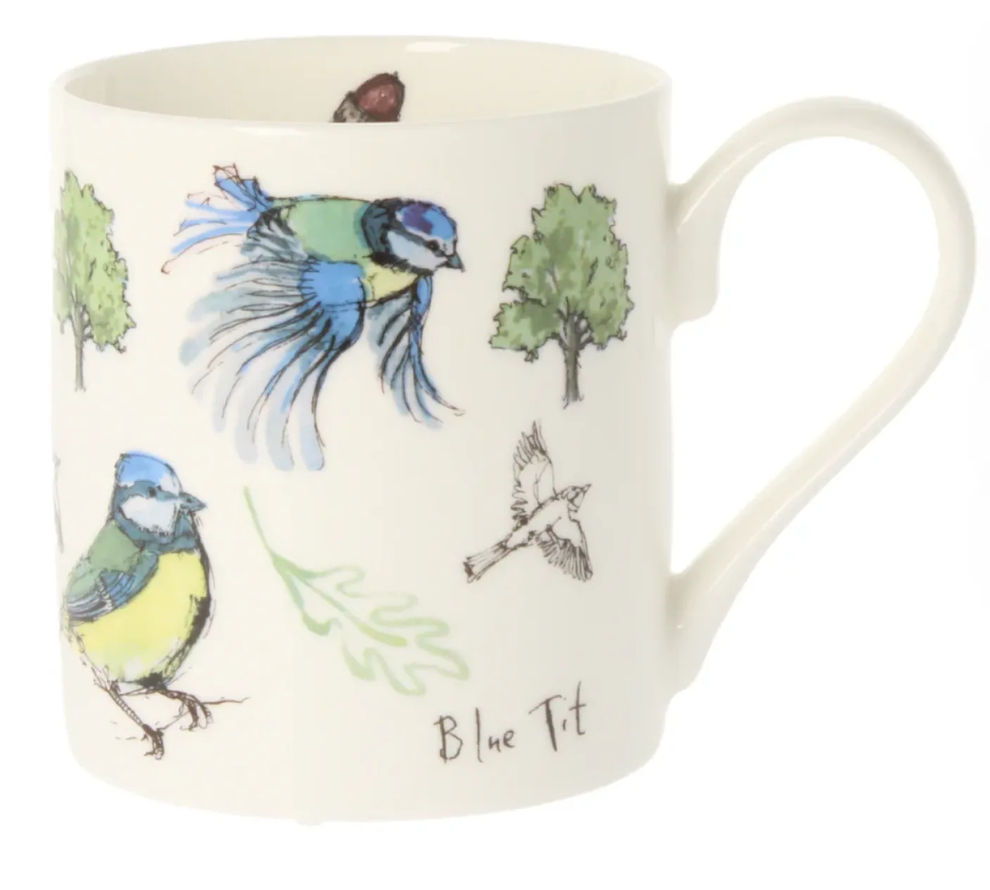 5 Blue Tits Bone China Mug