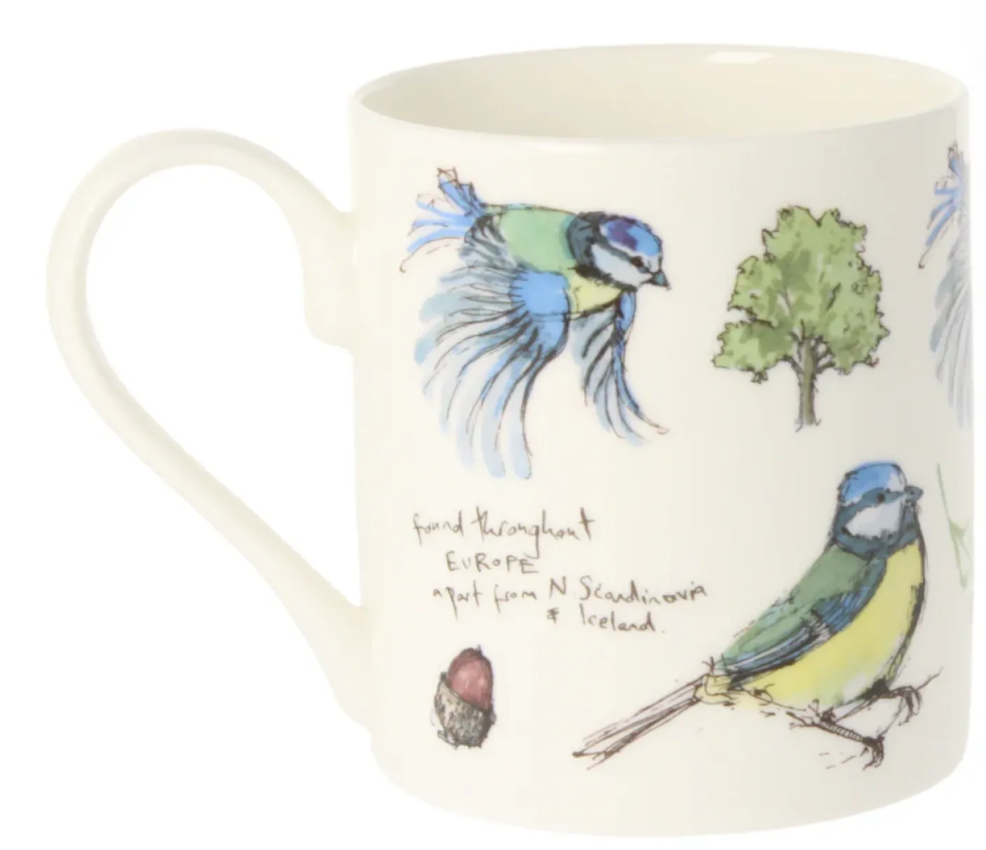 5 Blue Tits Bone China Mug