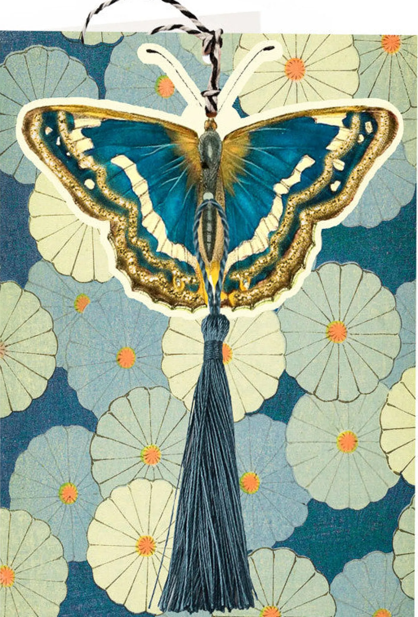 Blue Butterfly Hanging Fandangle Card
