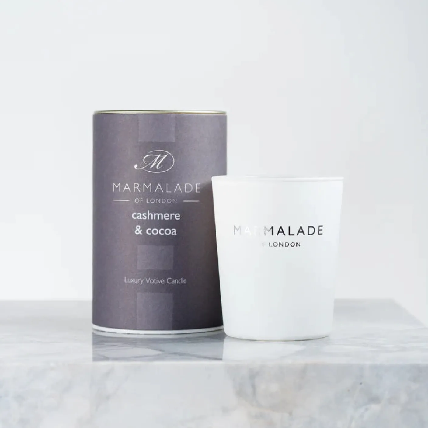 Cashmere and Cocoa Luxury Glass Votive Candle