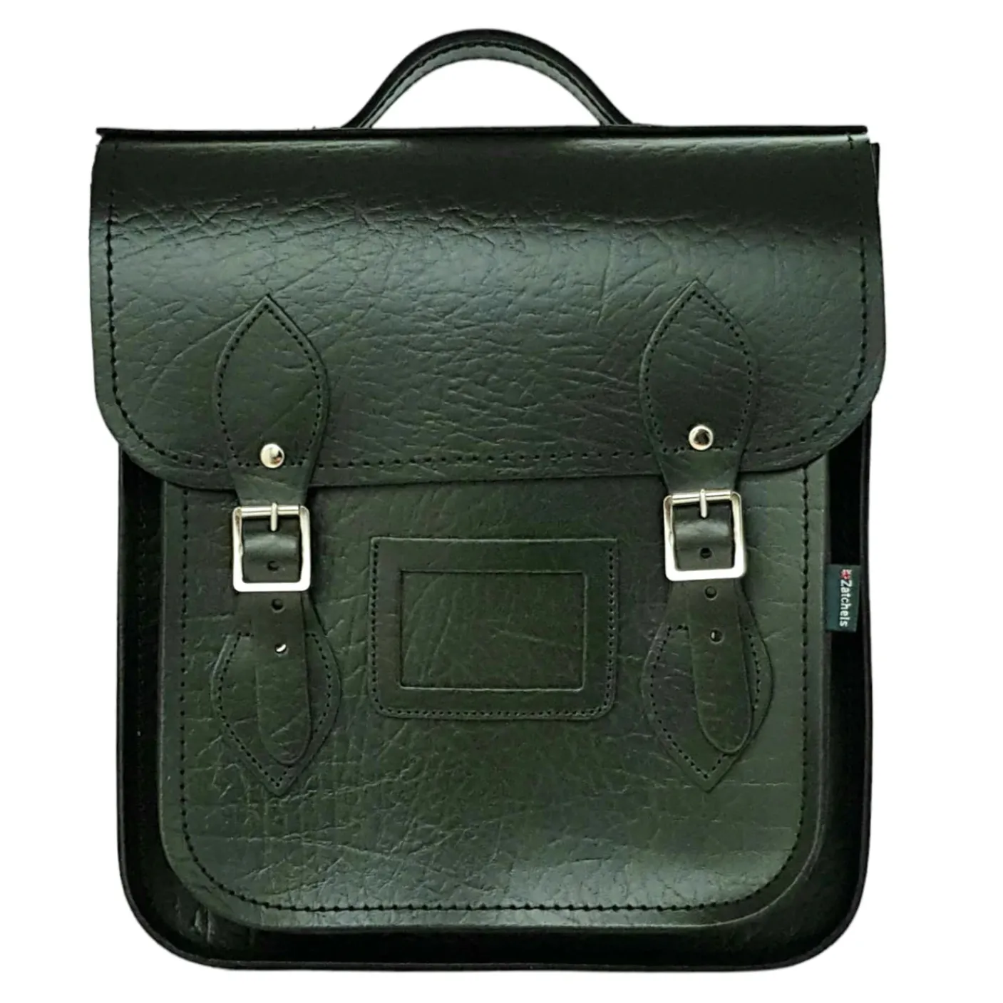 Zatchels Handmade Leather City Backpack Plus - British Racing Green