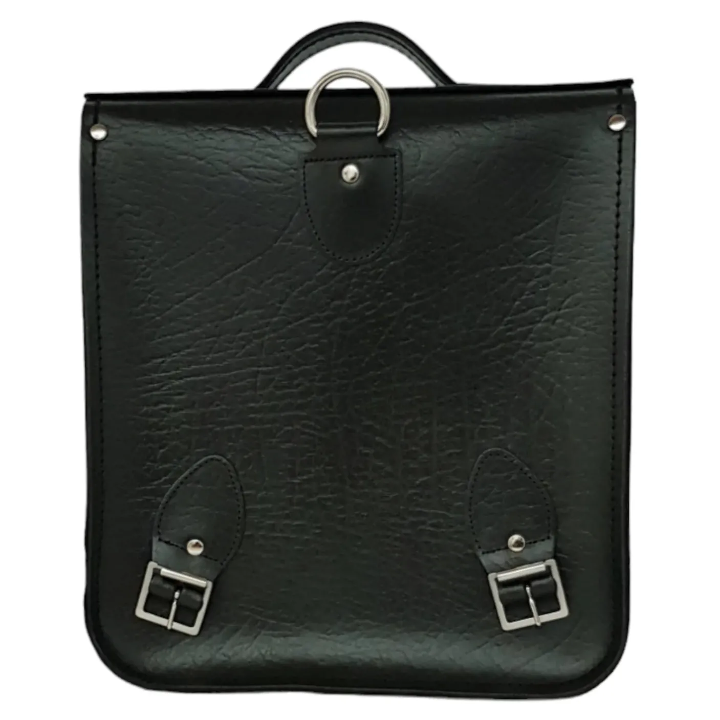 Zatchels Handmade Leather City Backpack Plus - British Racing Green