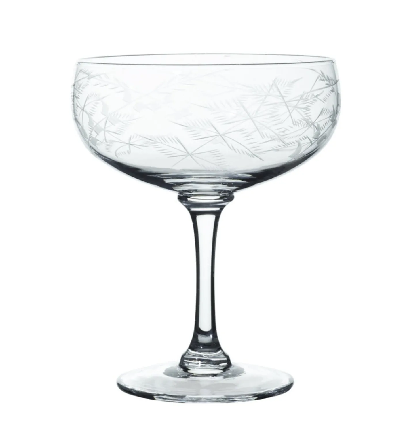 Cocktail Glass with Fern Design by The Vintage List