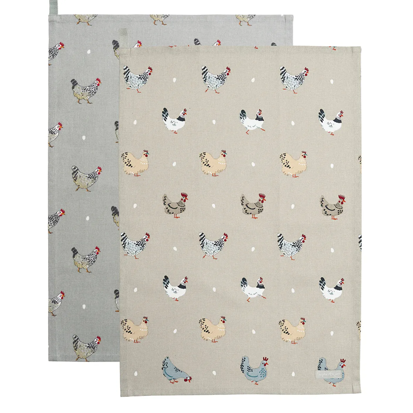 Chicken & Lay a Little Egg Set of 2 Tea Towels by Sophie Allport