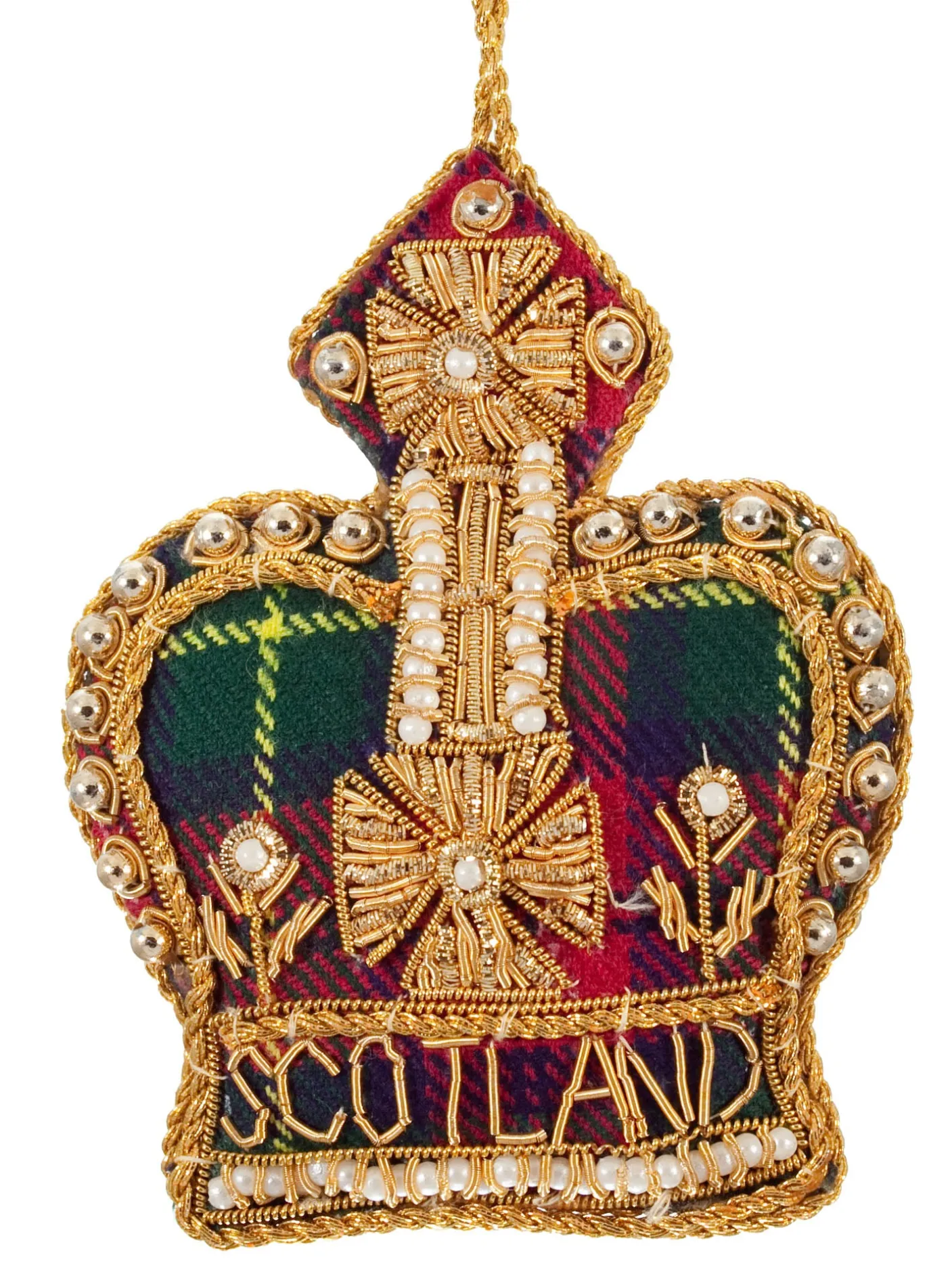Tartan Scotland Crown Decoration