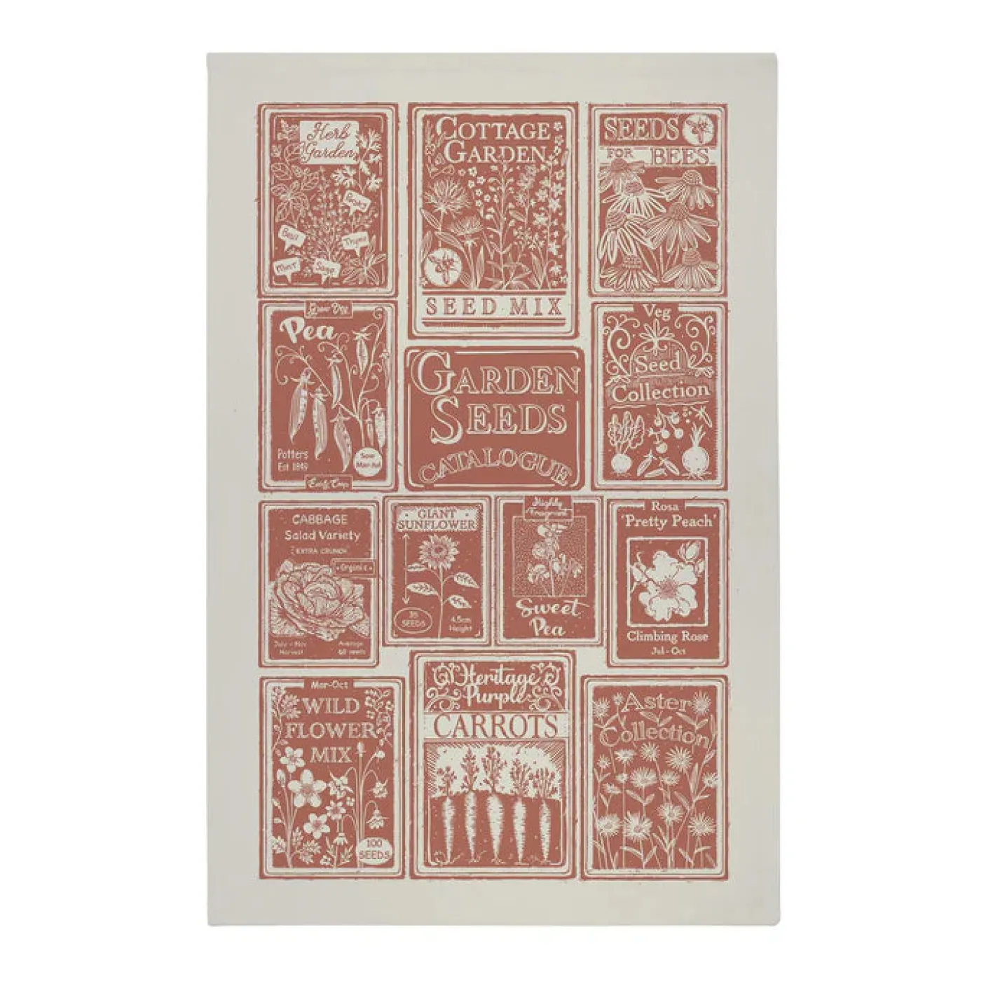 Seed Packets Cotton Tea Towel