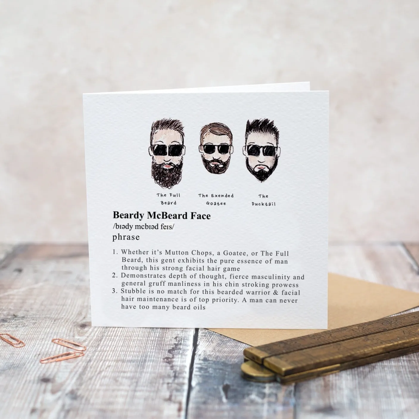 Beardy McBeard Face Greetings Card