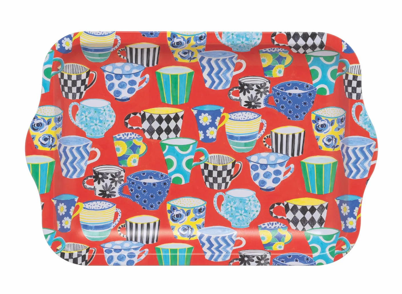 Red Teacup Small Tin Tray