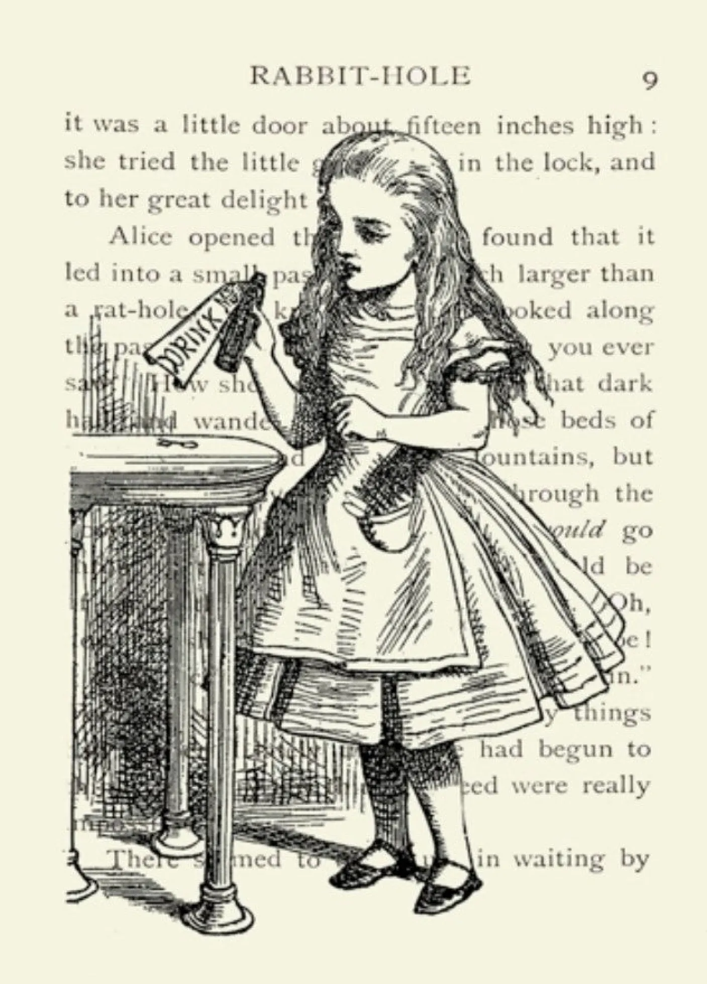 Alice in Wonderland-Book Greetings Card