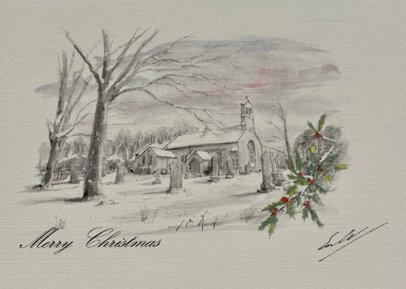 St Giles Church in Bowes Seasonal Greetings Card