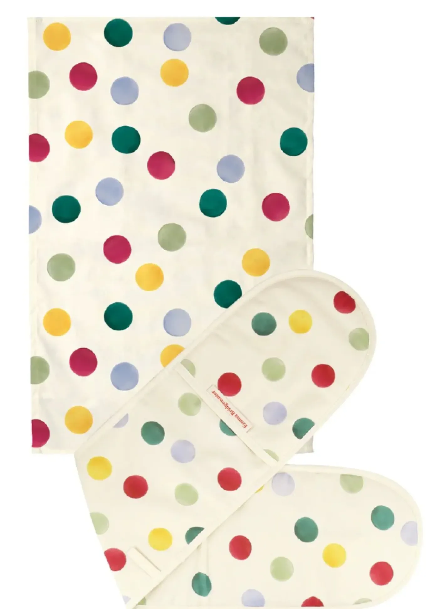 Big Polka Dot Oven Glove & Tea Towel Set