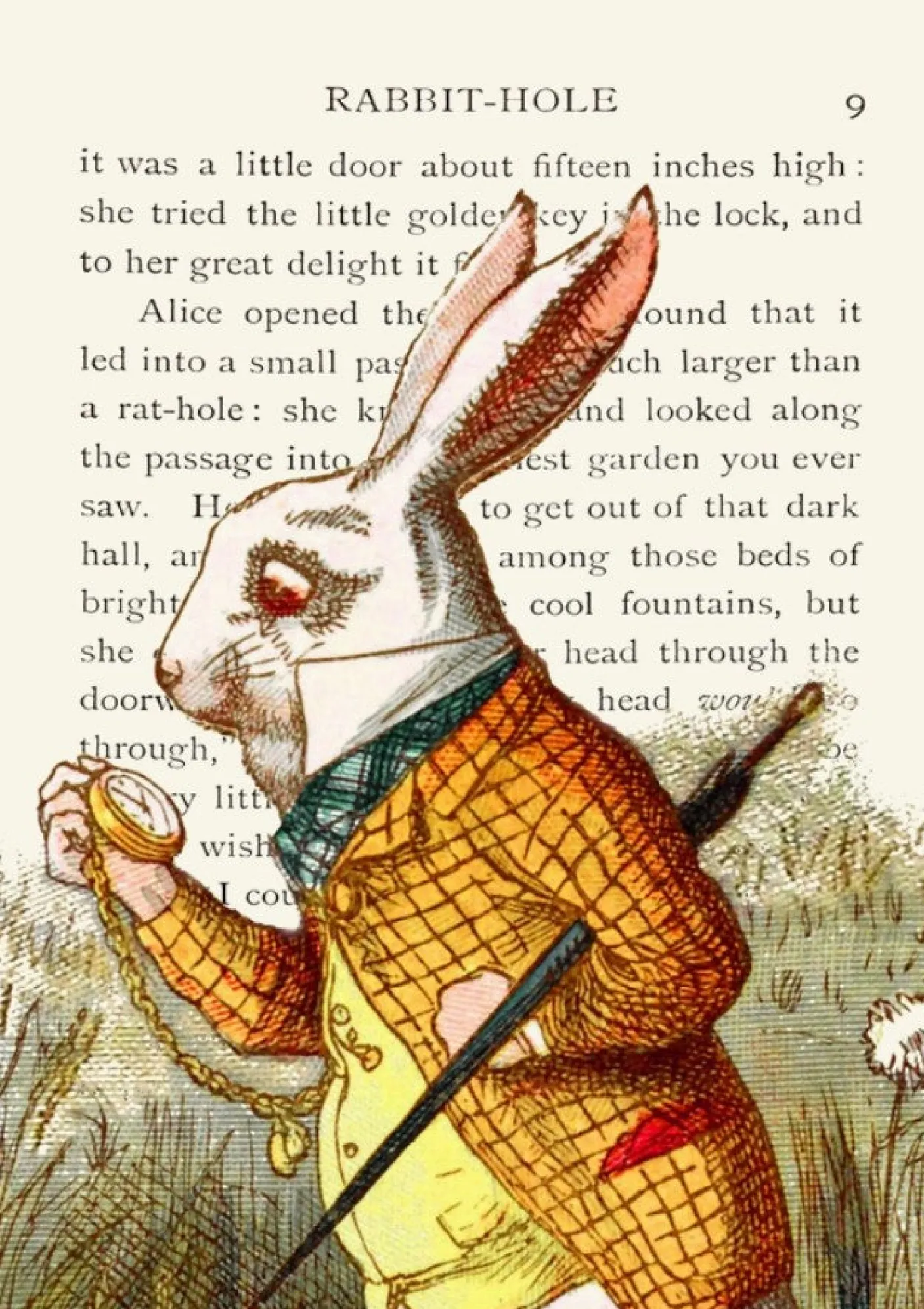 The White Rabbit Alice In Wonderland Book Greetings Card