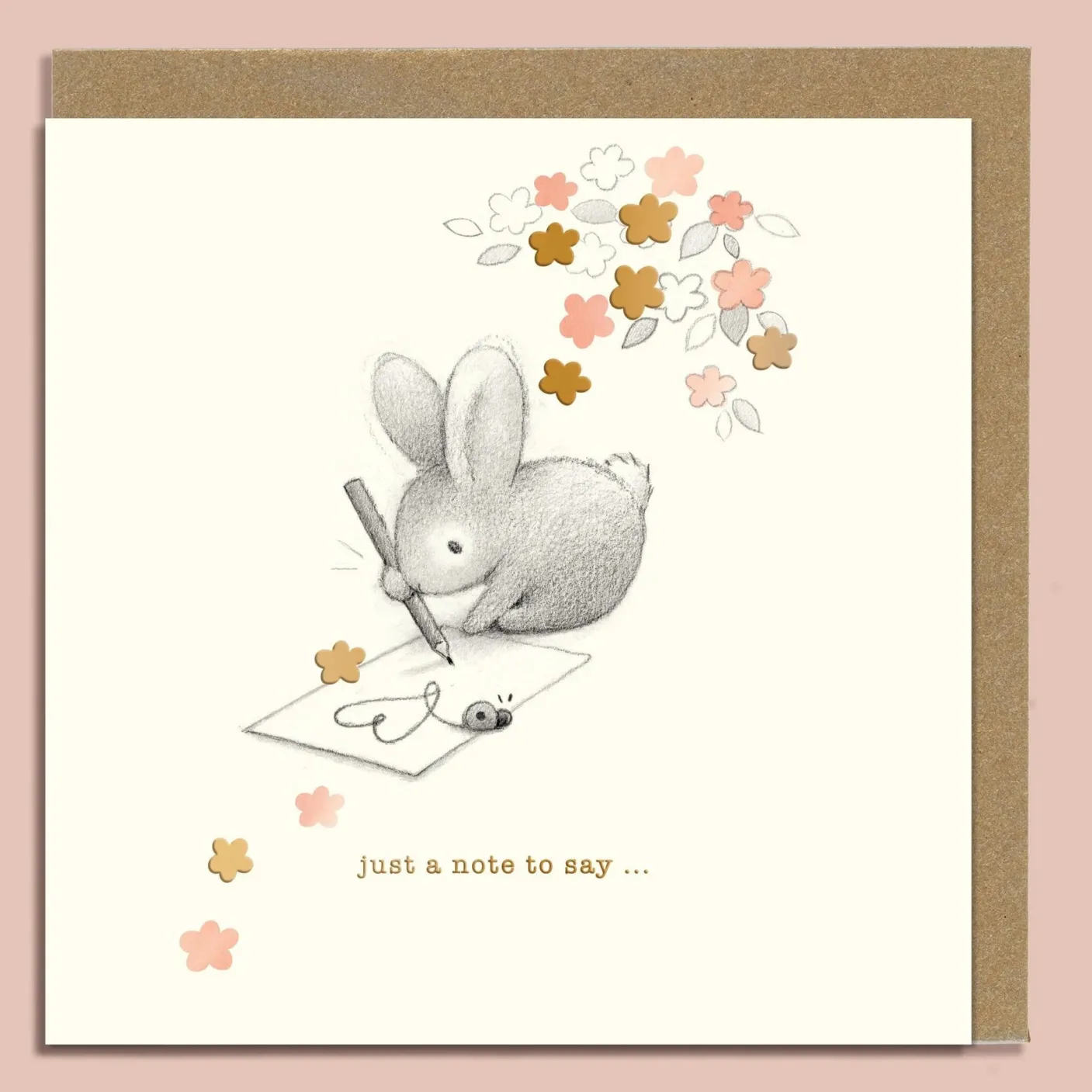 Rabbit Writing a Note Greeting Card
