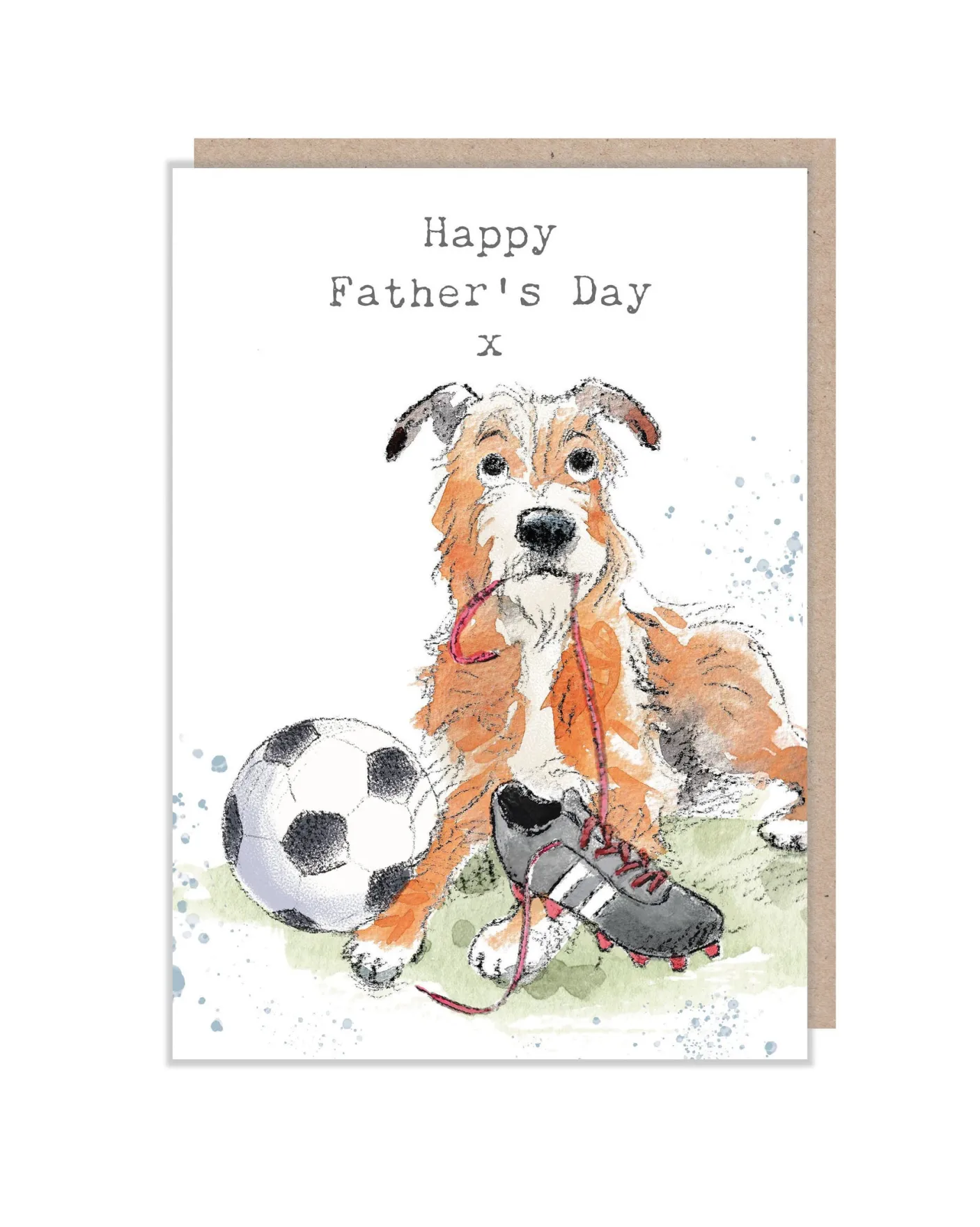 Dog with Soccer Ball Father's Day Greetings Card