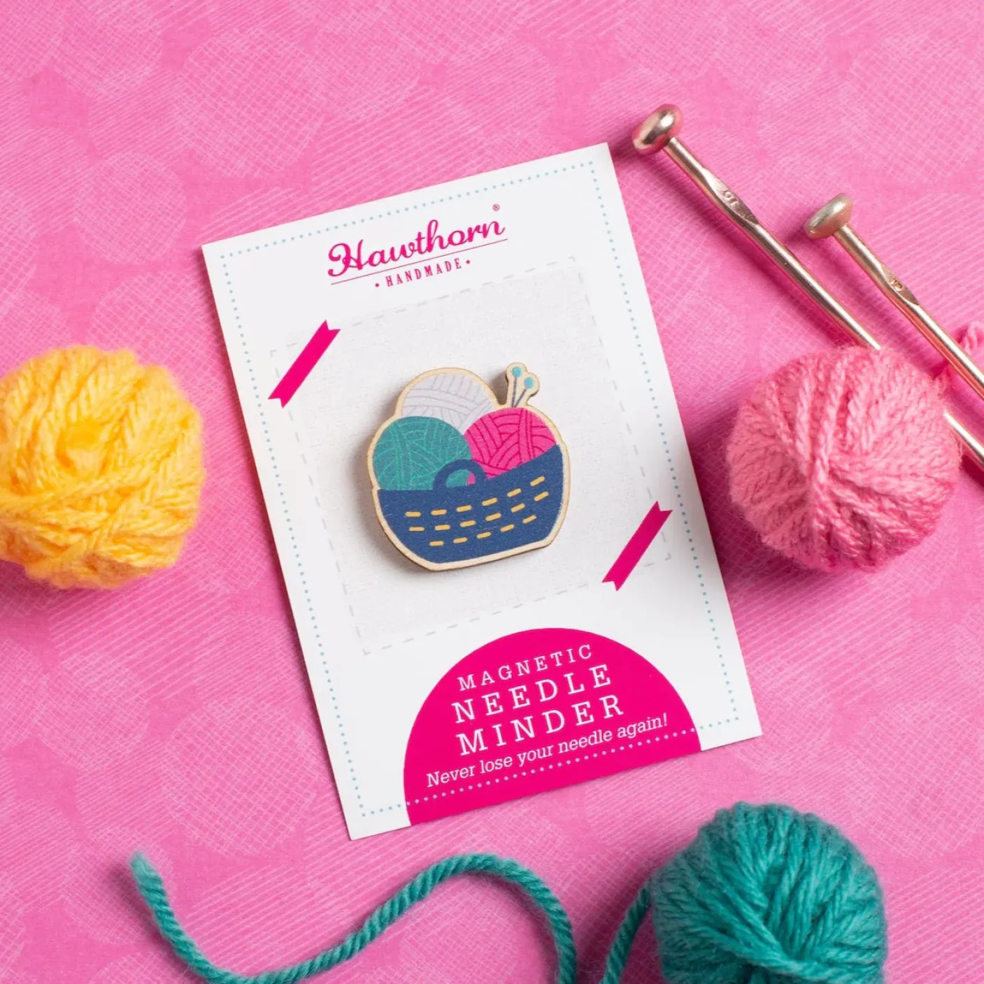 Yarn Basket Magnetic Needle Holder