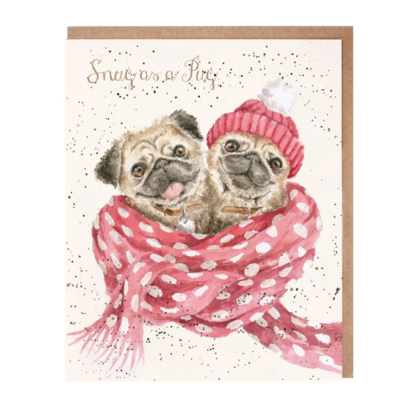 'Snug As A Pug' Christmas Greeting Card